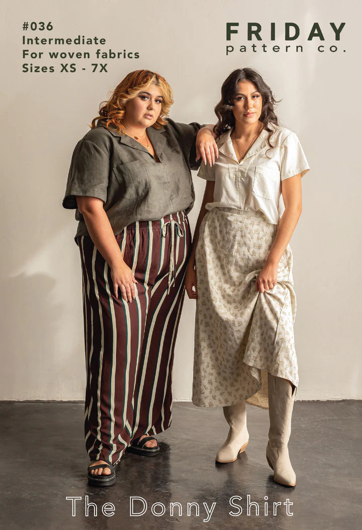 Donny Shirt - Sewing Pattern | Friday Pattern Company-- Spandex Blend Rayon Blend Denim Blend Donny Shirt - Sewing Pattern | Friday Pattern Company-- Spandex Blend Rayon Blend Denim Blend
