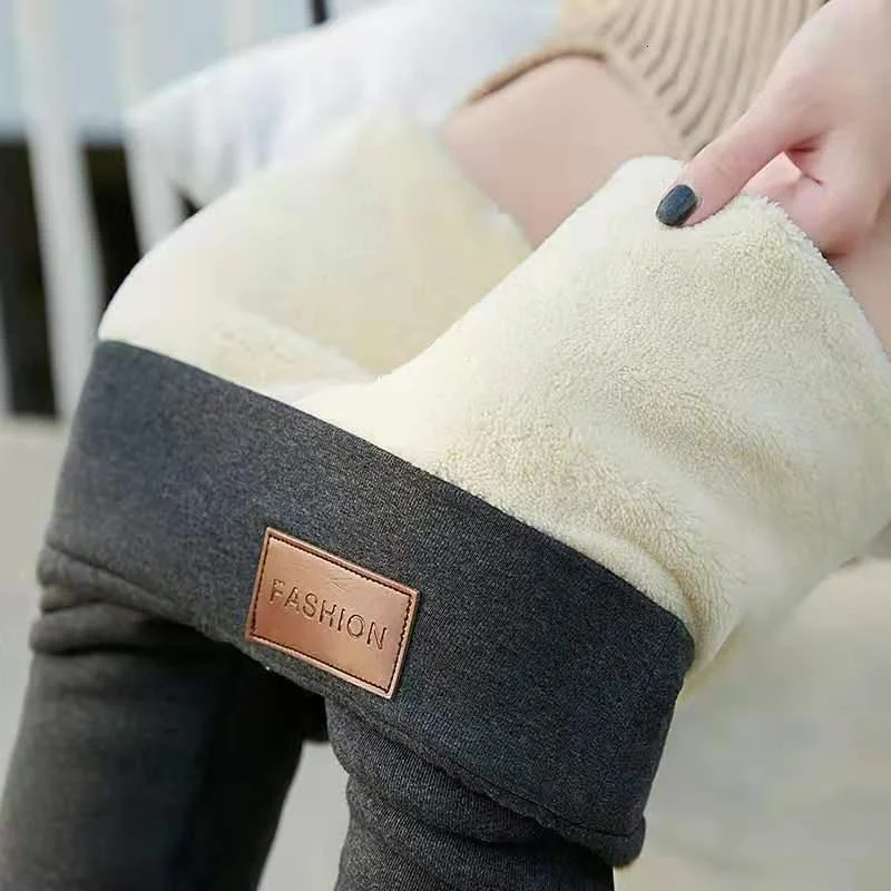 High Waist Thermal Leggings Trendy Side-Pocket Leggings