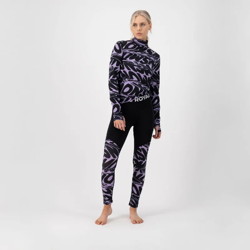 Mons Royale - Women's Cascade Merino Flex 200 Legging - Signal Lost Lupin Stylish Patterned Active Leggings Mons Royale - Women's Cascade Merino Flex 200 Legging - Signal Lost Lupin Stylish Patterned Active Leggings