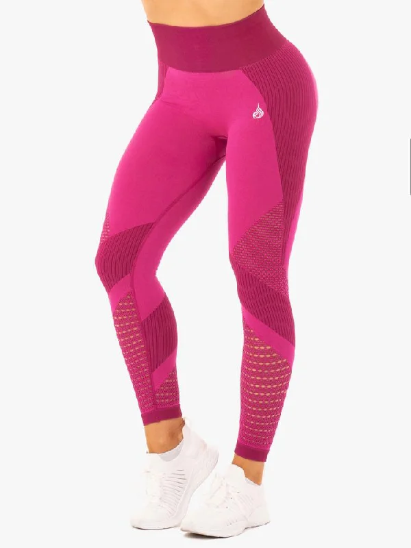 Ryderwear Electra Seamless Leggings - Electric Pink Stylish Everyday Leggings