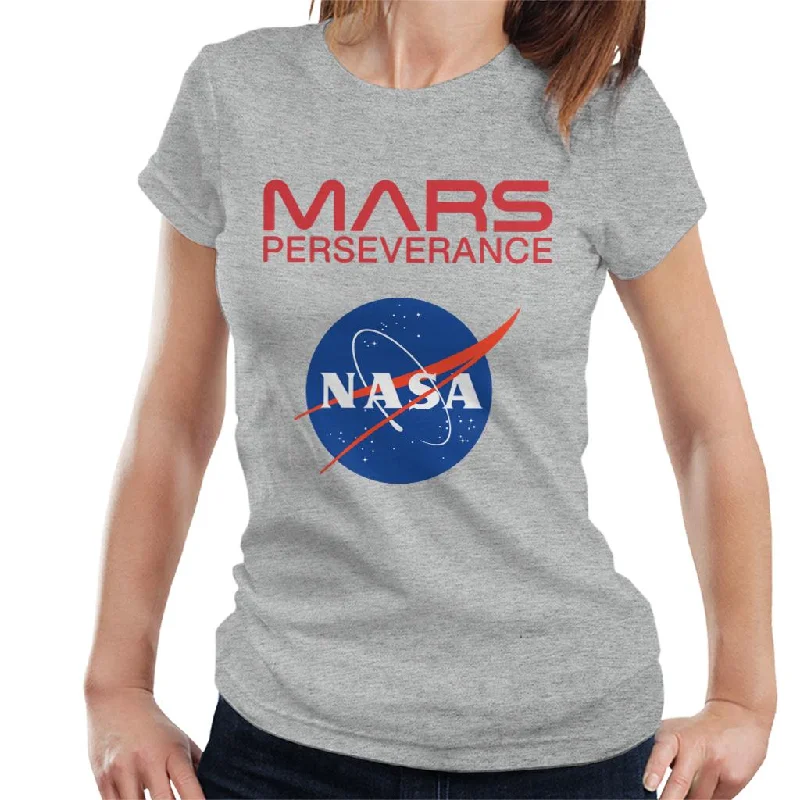 NASA Logo Mars Perseverance Women's T-Shirt-- Boxy Fit Fitted Loose