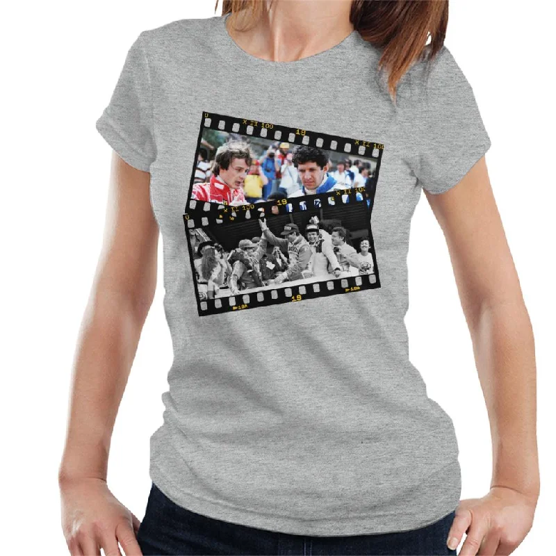Motorsport Images Gilles Villeneuve & Jody Scheckter Photo Reel Women's T-Shirt-- Elegant Classic Vintage Motorsport Images Gilles Villeneuve & Jody Scheckter Photo Reel Women's T-Shirt-- Elegant Classic Vintage