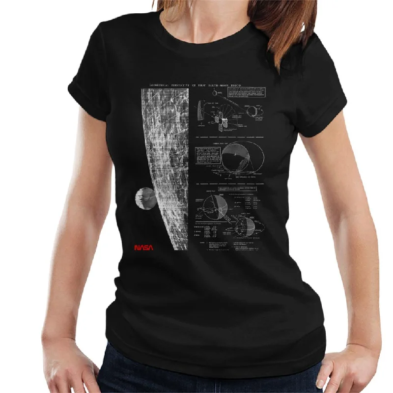 NASA Geometric Lunar Perspective Of Earth Women's T-Shirt-- Real Fur Shearling Chenille NASA Geometric Lunar Perspective Of Earth Women's T-Shirt-- Real Fur Shearling Chenille