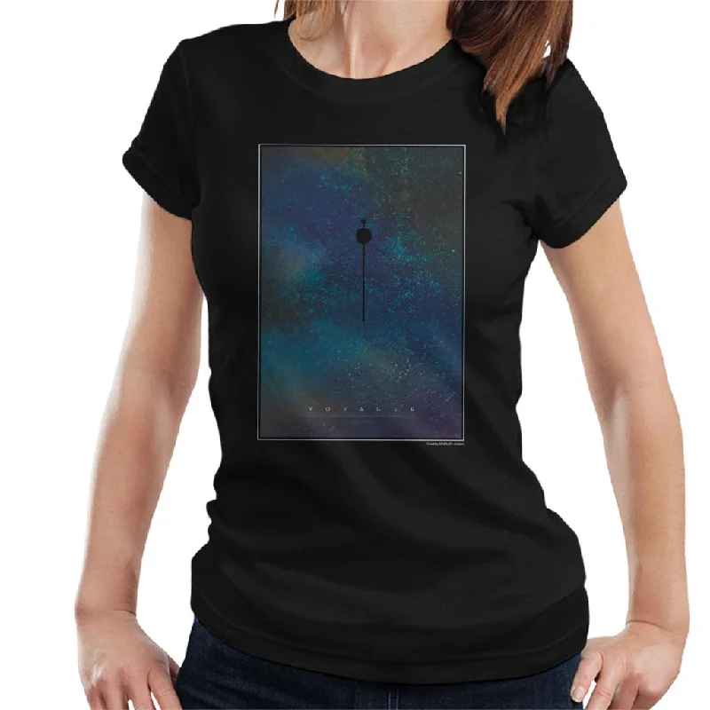 NASA Voyager Interplanetary Travel Poster Women's T-Shirt-- Cotton Fabric Linen Fabric Terry Fabric NASA Voyager Interplanetary Travel Poster Women's T-Shirt-- Cotton Fabric Linen Fabric Terry Fabric