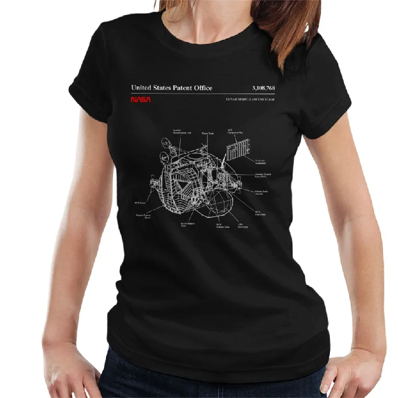 NASA Lunar Module Ascent Stage Blueprint Women's T-Shirt-- Knit Fabric Woven Fabric Fleece Fabric
