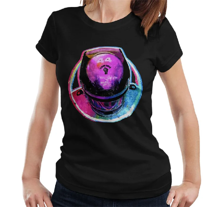 Motorsport Images Lewis Hamilton 44 Helmet Design Women's T-Shirt-- Print Jacquard Patchwork Motorsport Images Lewis Hamilton 44 Helmet Design Women's T-Shirt-- Print Jacquard Patchwork