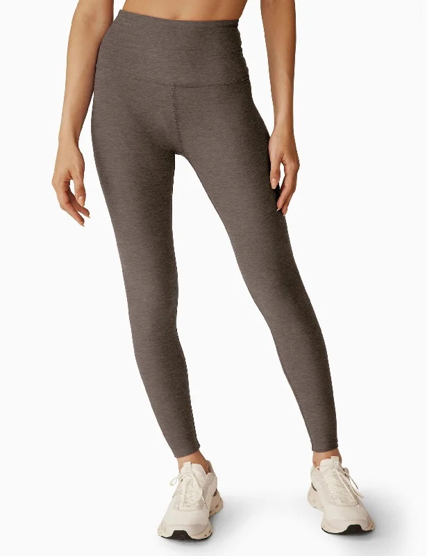 Spacedye Caught In The Midi High Waisted Legging - Soft Umber Heather Comfortable Power Mesh Leggings Spacedye Caught In The Midi High Waisted Legging - Soft Umber Heather Comfortable Power Mesh Leggings