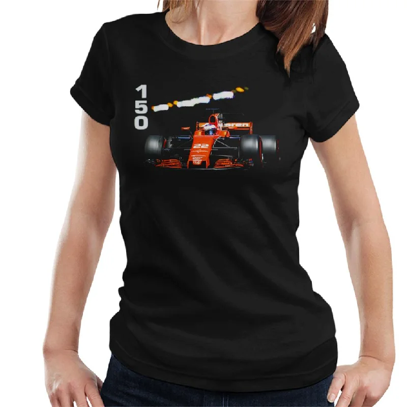 Motorsport Images Jenson Button McLaren MCL32 Monte Carlo Women's T-Shirt-- Welt Pockets Slit Pockets Flap Pockets Motorsport Images Jenson Button McLaren MCL32 Monte Carlo Women's T-Shirt-- Welt Pockets Slit Pockets Flap Pockets