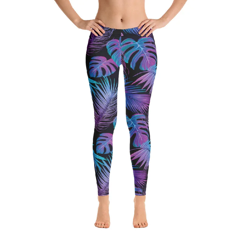 Electric Jungle Women's All-Over Leggings by ReadyGOLF (Size Medium) SALE Fashionable Printed Legging Pants