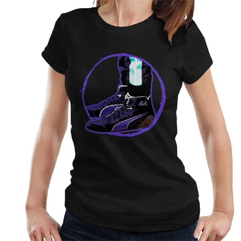 Motorsport Images Lewis Hamilton Wearing Speedcat Pro Design Women's T-Shirt-- Ribbed Striped Patterned Motorsport Images Lewis Hamilton Wearing Speedcat Pro Design Women's T-Shirt-- Ribbed Striped Patterned
