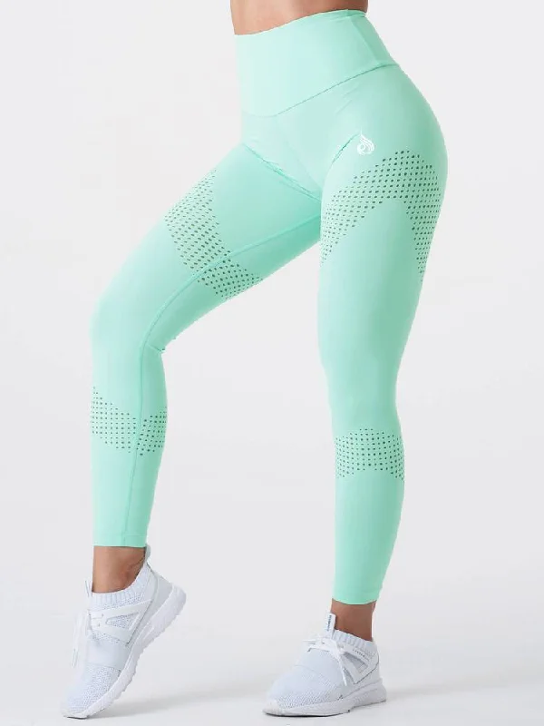 Ryderwear Pastels High Waisted Leggings - Mint Stylish Compression Fit Leggings