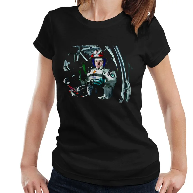 Motorsport Images Colin McRae In Drivers Seat Women's T-Shirt-- Rayon Velvet Corduroy Motorsport Images Colin McRae In Drivers Seat Women's T-Shirt-- Rayon Velvet Corduroy