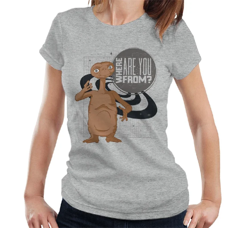 E.T. Where Are You From Women's T-Shirt-- Wool Fabric Cashmere Fabric Tweed Fabric