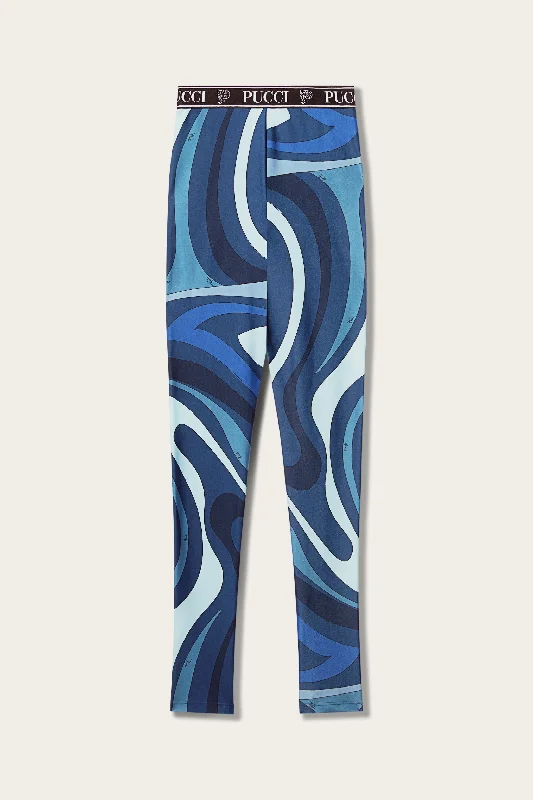 Marmo-Print Leggings Comfortable Bootcut Workout Leggings