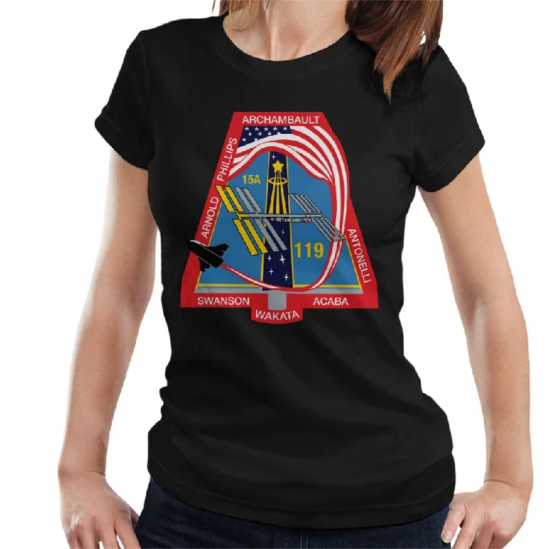 NASA STS 119 Space Shuttle Discovery Mission Patch Women's T-Shirt -- Basic T-Shirt Crew Neck Short Sleeve NASA STS 119 Space Shuttle Discovery Mission Patch Women's T-Shirt -- Basic T-Shirt Crew Neck Short Sleeve