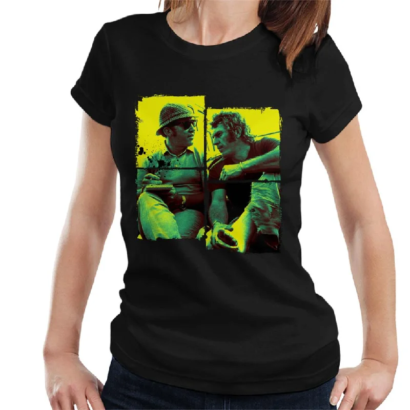 Motorsport Images Steve McQueen Broken Foot Women's T-Shirt-- Fitted T-Shirt Seamless Stretchy Motorsport Images Steve McQueen Broken Foot Women's T-Shirt-- Fitted T-Shirt Seamless Stretchy