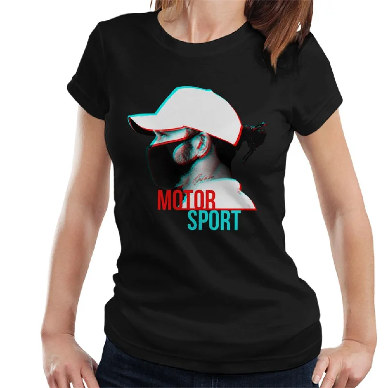 Motorsport Images Lewis Hamilton Side Shot Women's T-Shirt-- Solid Print Embellished Motorsport Images Lewis Hamilton Side Shot Women's T-Shirt-- Solid Print Embellished