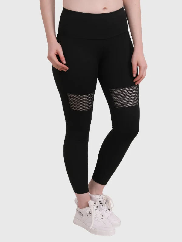 Women Mid-Rise Mesh Leggings Trendy Minimalist Leggings