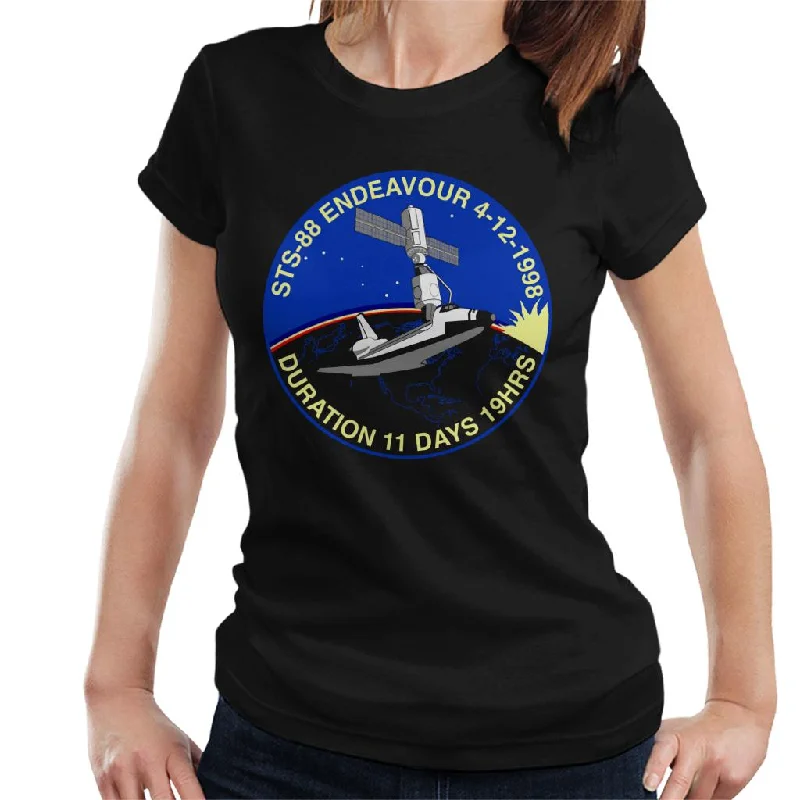 NASA STS 88 Endeavour Badge Women's T-Shirt-- Layered Multi-layer Single Layer
