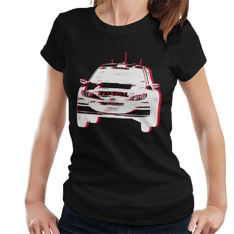 Motorsport Images Peugeot 206 WRC Mid Air Women's T-Shirt-- Seamless Knitted Crochet Motorsport Images Peugeot 206 WRC Mid Air Women's T-Shirt-- Seamless Knitted Crochet