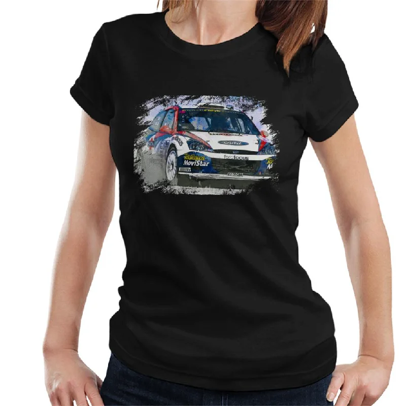 Motorsport Images WRC 2002 Ford Focus Women's T-Shirt-- Anti-Shrink Durable Soft