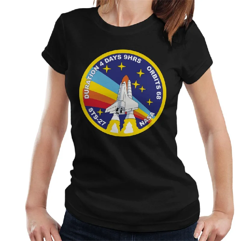 NASA STS 27 Atlantis Mission Badge Women's T-Shirt-- Modern Contemporary Chic