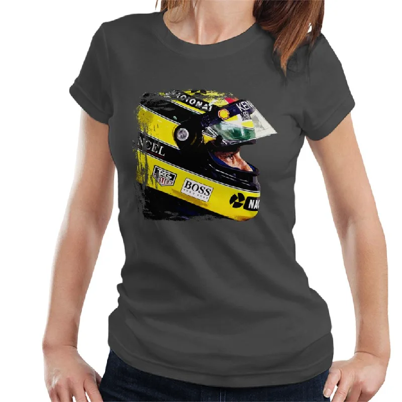 Motorsport Images Aryton Senna At Suzaka Japanese GP Women's T-Shirt-- Nylon Fabric Polyester Fabric Spandex Fabric Motorsport Images Aryton Senna At Suzaka Japanese GP Women's T-Shirt-- Nylon Fabric Polyester Fabric Spandex Fabric