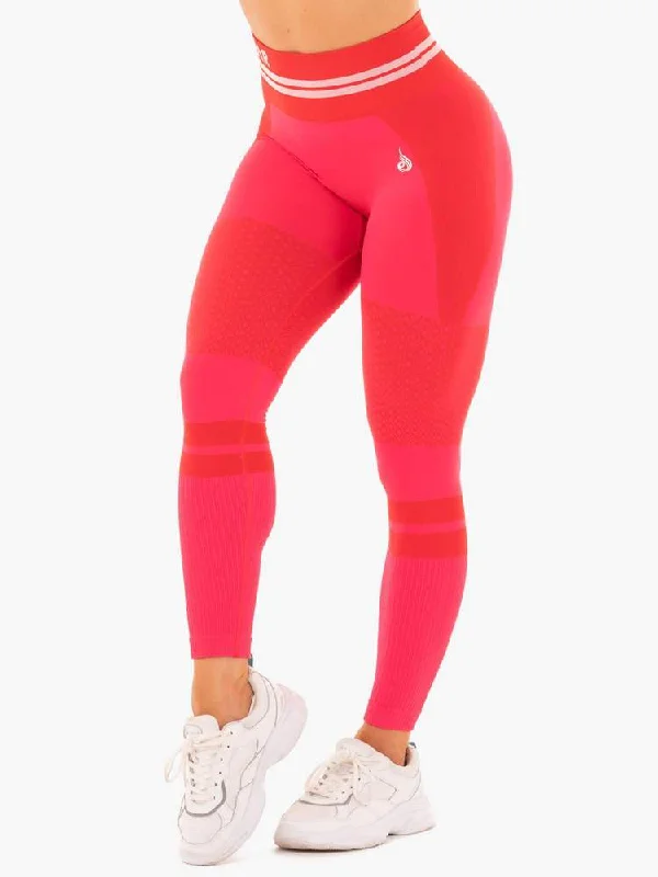 Ryderwear Freestyle Seamless High Waisted Leggings - Red Elegant Animal Print Leggings Ryderwear Freestyle Seamless High Waisted Leggings - Red Elegant Animal Print Leggings