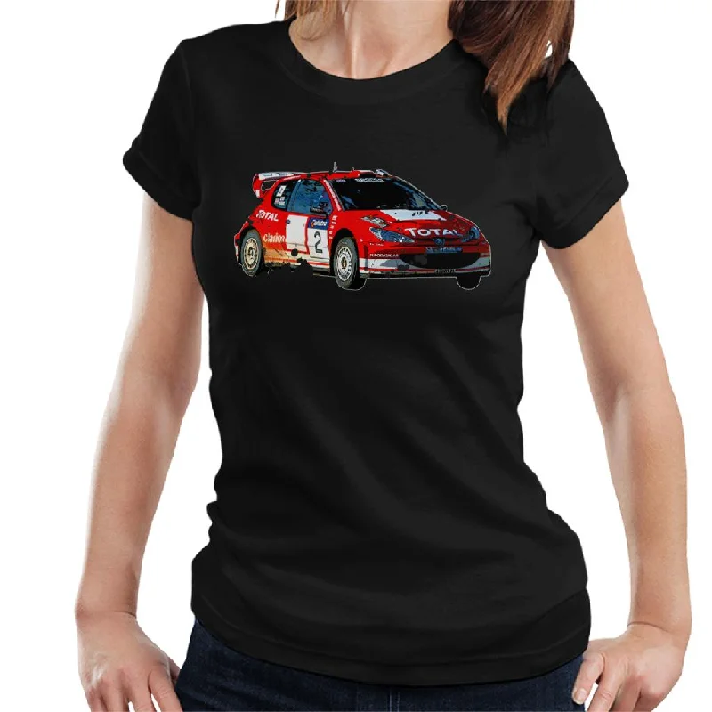 Motorsport Images Peugeot 206 WRC Women's T-Shirt-- Spandex Blend Rayon Blend Denim Blend Motorsport Images Peugeot 206 WRC Women's T-Shirt-- Spandex Blend Rayon Blend Denim Blend