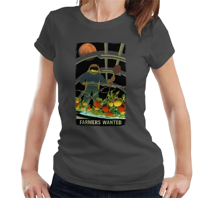 NASA Farmers Wanted Women's T-Shirt-- Elasticated Padded Insulated