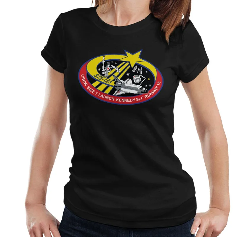 NASA STS 123 Space Shuttle Endeavour Mission Patch Women's T-Shirt-- Anti-Pilling Machine Wash Handmade