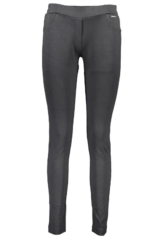 Sleek Black Elastic Waist Leggings Casual Black Leggings
