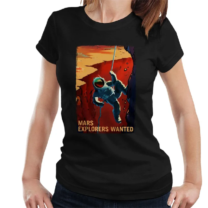 NASA Mars Explorers Wanted Women's T-Shirt-- Rayon Velvet Corduroy