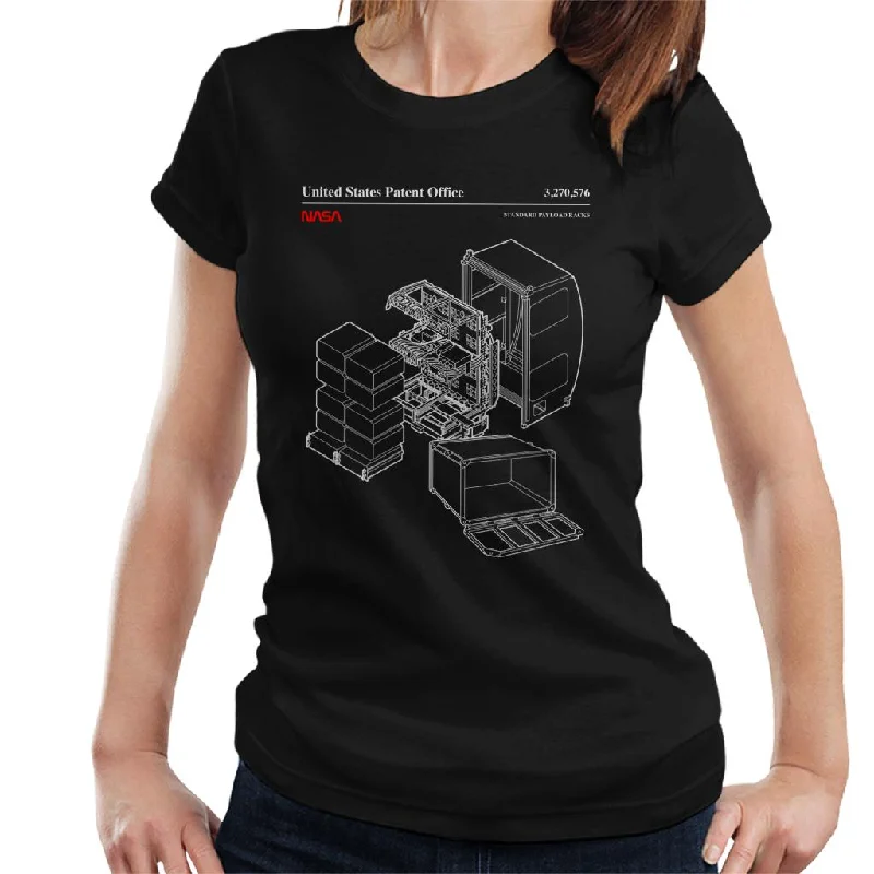 NASA Standard Payload Racks Blueprint Women's T-Shirt-- Thin T-Shirt Open Front Quick Dry NASA Standard Payload Racks Blueprint Women's T-Shirt-- Thin T-Shirt Open Front Quick Dry
