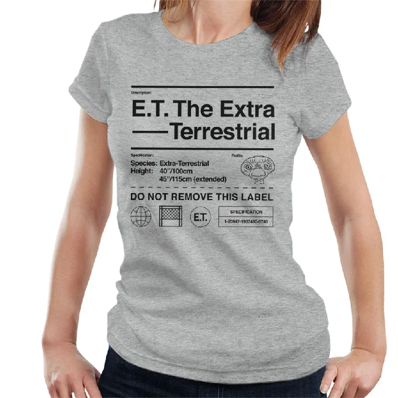 E.T. The Extra Terrestrial Specification Profile Women's T-Shirt-- Cotton Fabric Linen Fabric Terry Fabric E.T. The Extra Terrestrial Specification Profile Women's T-Shirt-- Cotton Fabric Linen Fabric Terry Fabric