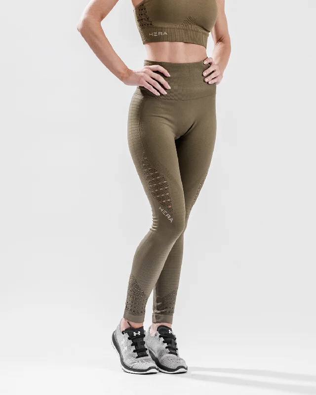 HERA x HERO XO Seamless Leggings - Olive Casual Sporty Leggings