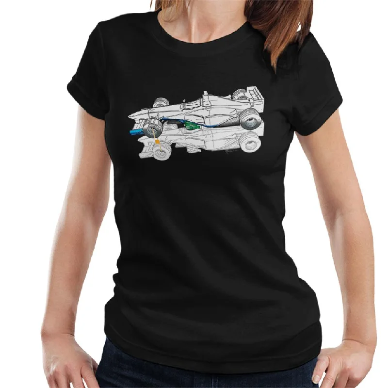 Motorsport Images Benetton B199 Comparison With B198 Women's T-Shirt-- Chenille Brocade Lace Motorsport Images Benetton B199 Comparison With B198 Women's T-Shirt-- Chenille Brocade Lace