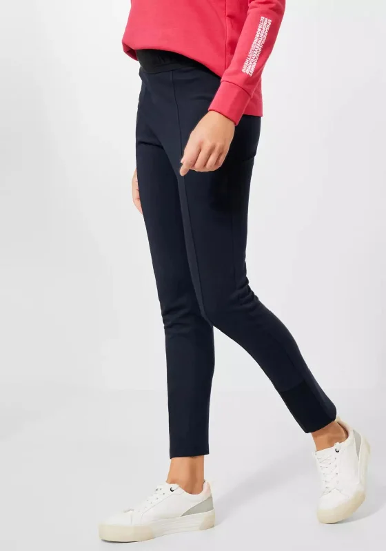 Cecil Vicky Stretch Leggings, Navy Stylish Capri Leggings