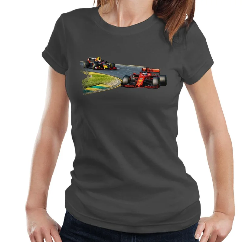 Motorsport Images Sebastian Vettel Max Verstappen Australian GP Women's T-Shirt-- Mesh Fabric Canvas Fabric Denim Fabric Motorsport Images Sebastian Vettel Max Verstappen Australian GP Women's T-Shirt-- Mesh Fabric Canvas Fabric Denim Fabric
