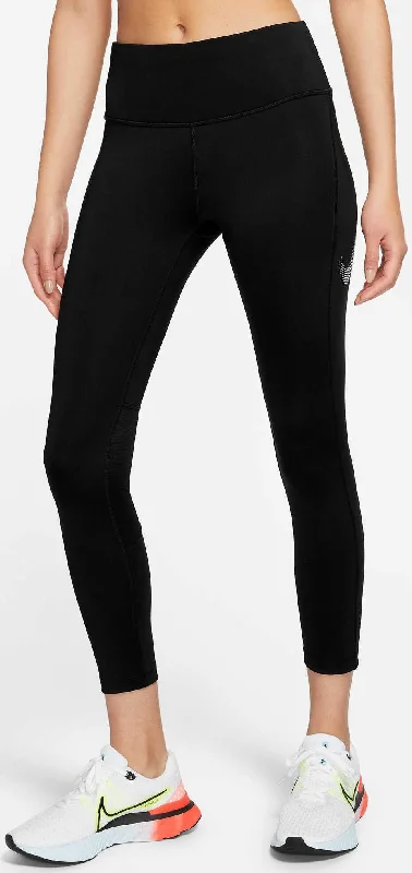 Women's Fast Swoosh Mid-Rise 7/8 Leggings Comfortable Leggings with Pockets