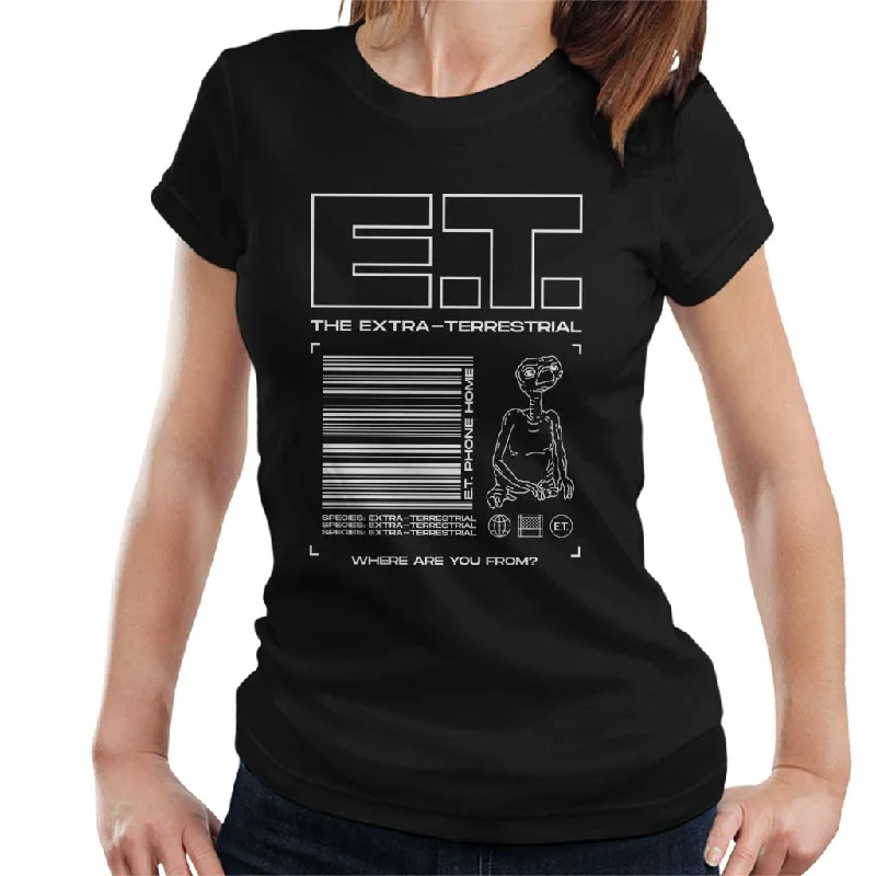 E.T. The Extra Terrestrial Where Are You From Women's T-Shirt-- Fleece Fabric Down Fabric Feather Fabric E.T. The Extra Terrestrial Where Are You From Women's T-Shirt-- Fleece Fabric Down Fabric Feather Fabric