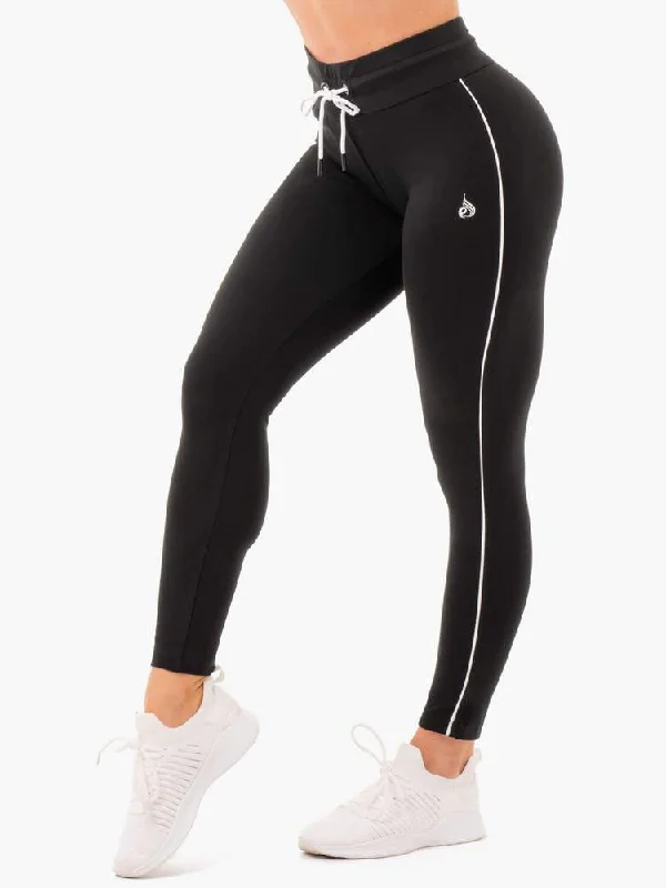 Ryderwear High Waisted Track Leggings - Black Stylish Colorful Activewear Leggings