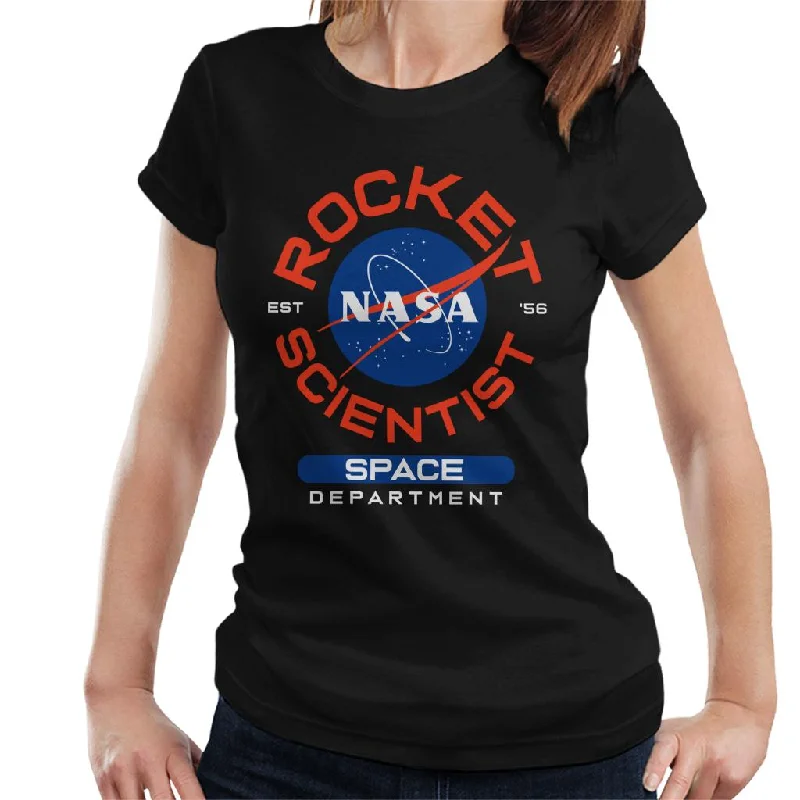 NASA Space Department Rocket Scientist Women's T-Shirt-- Modern Contemporary Chic