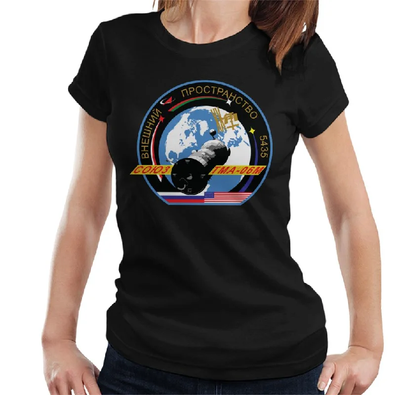 Roscosmos TMA 06M Soyuz Spacecraft Mission Patch Women's T-Shirt-- Zippered Front Buttoned Front Snap Front Roscosmos TMA 06M Soyuz Spacecraft Mission Patch Women's T-Shirt-- Zippered Front Buttoned Front Snap Front