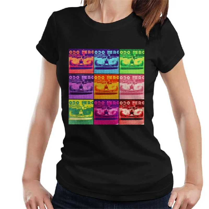Motorsport Images Porsche 908 02 Pop Art Women's T-Shirt-- Collared T-Shirt Boat Neck A-Line Motorsport Images Porsche 908 02 Pop Art Women's T-Shirt-- Collared T-Shirt Boat Neck A-Line