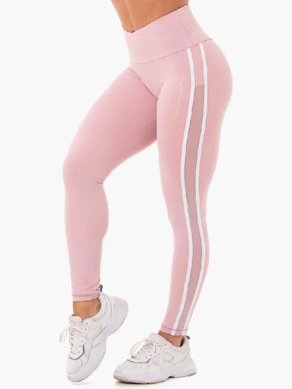 Ryderwear Collide High Waisted Leggings - Dusty Pink Elegant Casual Fit Leggings