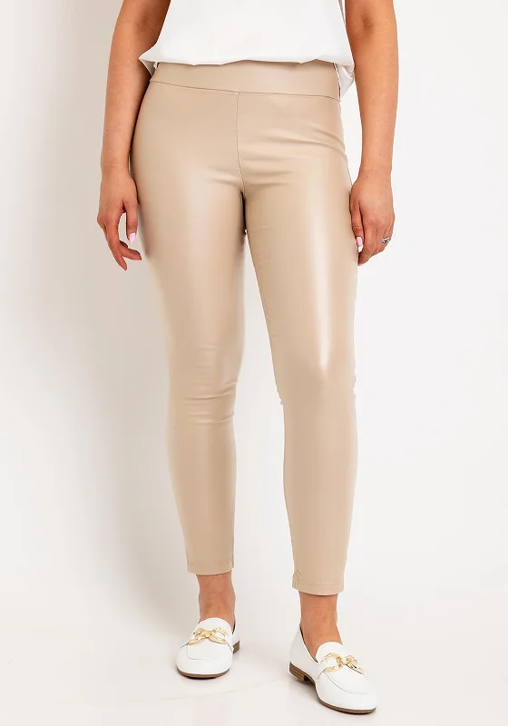 Soyconcept Pam 2 Faux Leather Leggings, Sand Trendy Cold Weather Tights
