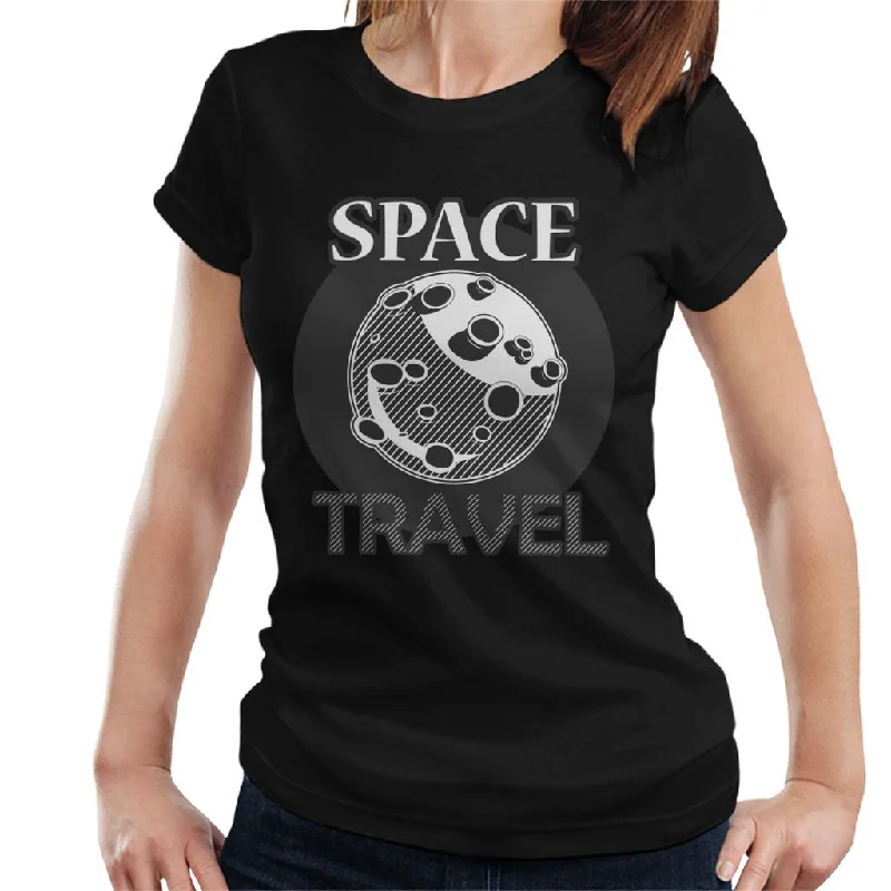 NASA Space Travel To The Moon Women's T-Shirt-- Mesh Blend Leather Blend Suede Blend NASA Space Travel To The Moon Women's T-Shirt-- Mesh Blend Leather Blend Suede Blend