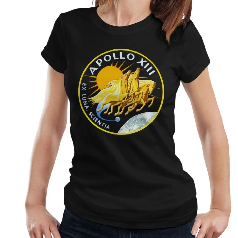 NASA Apollo 13 Mission Badge Women's T-Shirt-- Elegant Classic Vintage