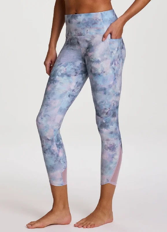 Hazy Nights Mesh Tech Flex 7/8 Legging Fashionable Leather-Look Leggings